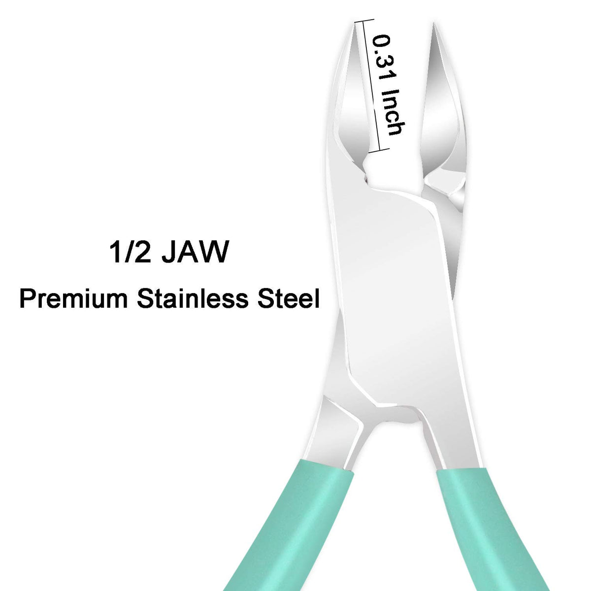 Ejiubas handle close-up with non-slip green rubber grip for steady control