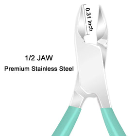 Ejiubas handle close-up with non-slip green rubber grip for steady control