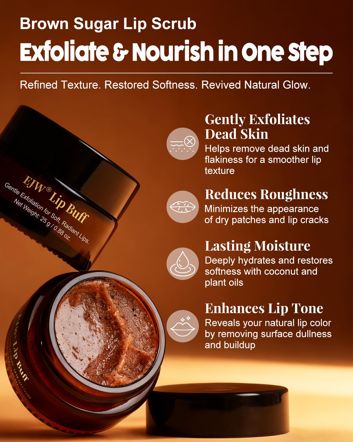 EJW application on lips demo demonstrating gentle buffing and softer finish