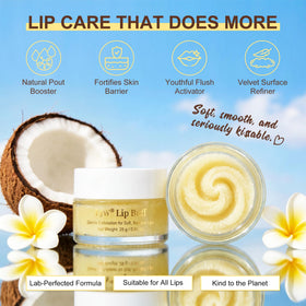 EJW coconut and shea butter ingredients display signaling natural nourishment benefits