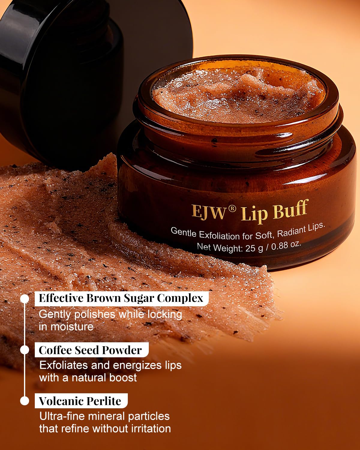 EJW creamy texture close-up highlighting smooth, non-gritty polish effect
