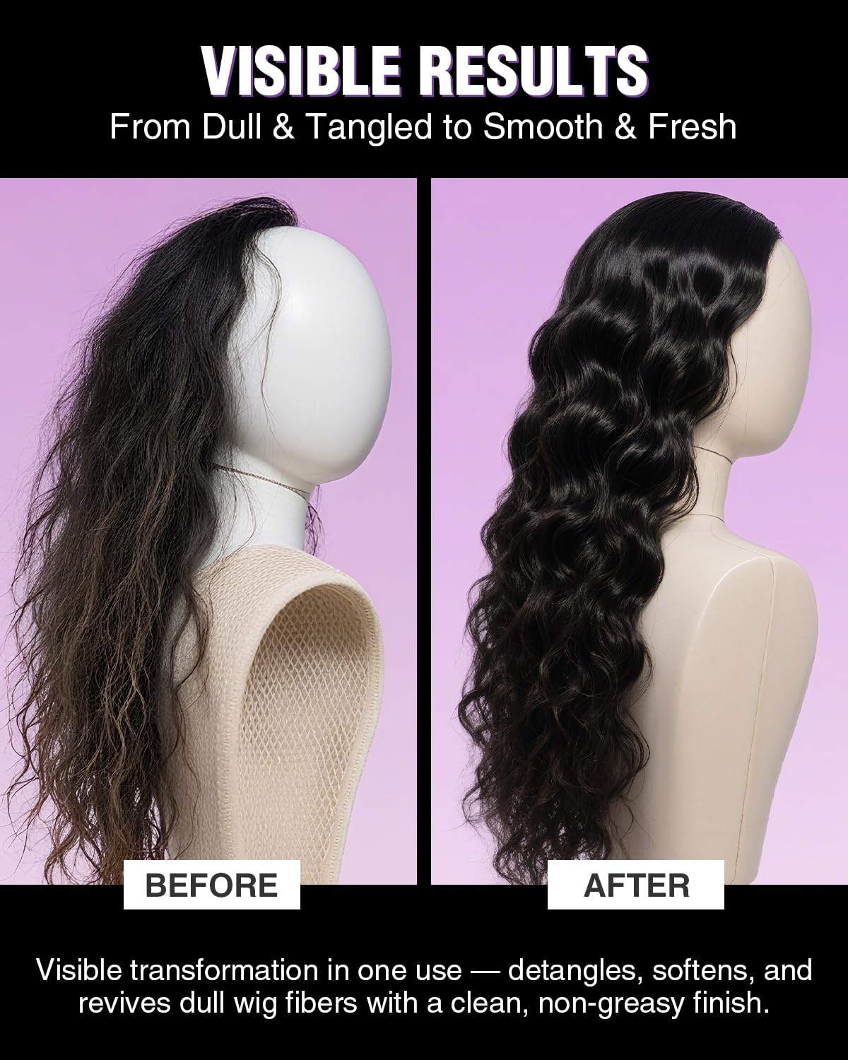 EJW fiber texture detail showing smoother strands after conditioning
