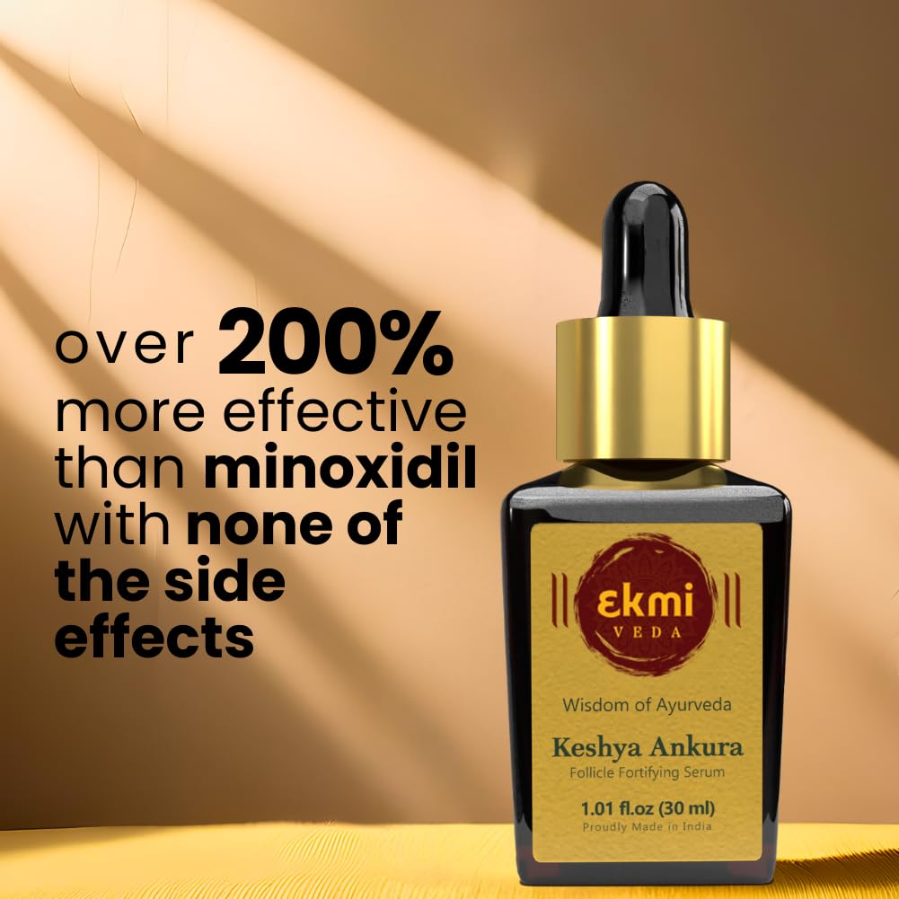 Ekmiveda dropper applying serum to scalp for targeted follicle stimulation