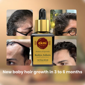 Ekmiveda lifestyle bathroom scene showing nightly hair care routine benefit