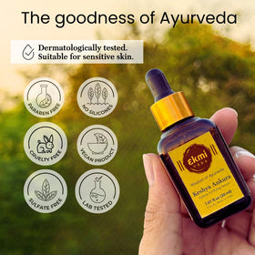 Ekmiveda serum applied on scalp indicating overnight absorption benefit