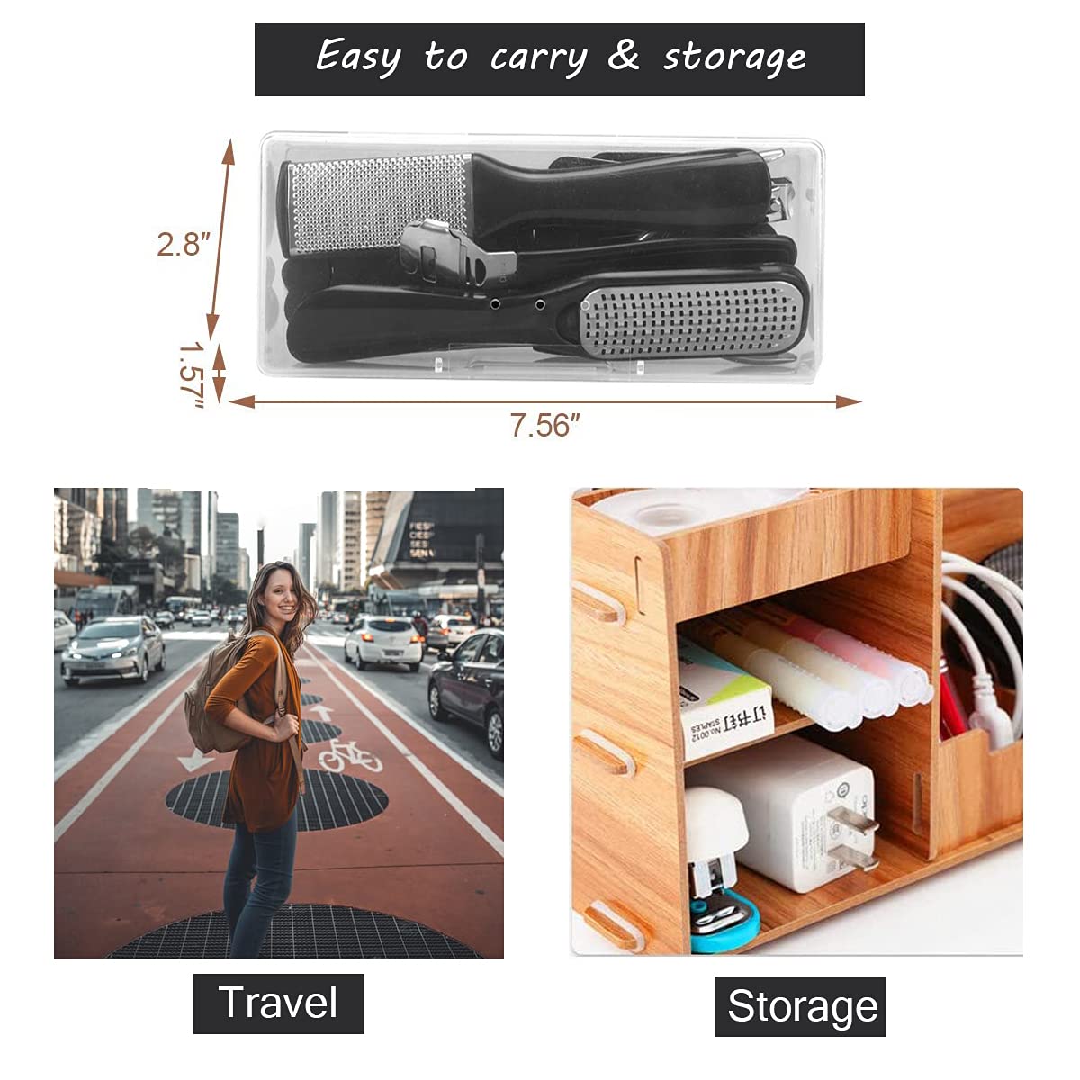 EKOCSIO compact storage case packed for travel showing portability and neat storage