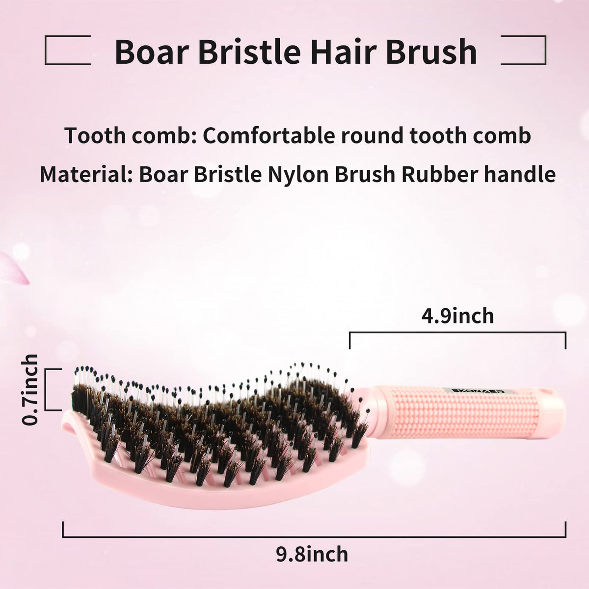 EKONAER brush in use with blow dryer showing reduced drying time and better airflow