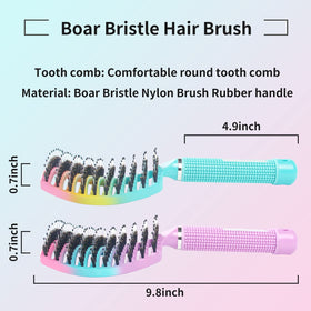 EKONAER hand-held size comparison showing large curved head holds more hair