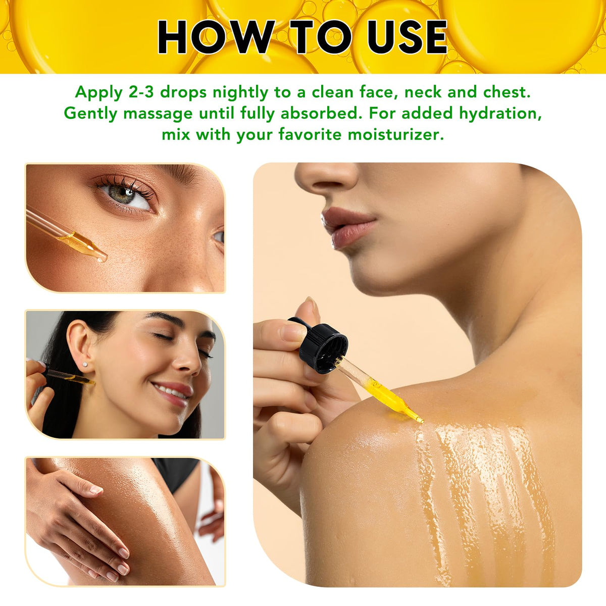 ELBBUB applied to face with gentle massage to improve skin appearance