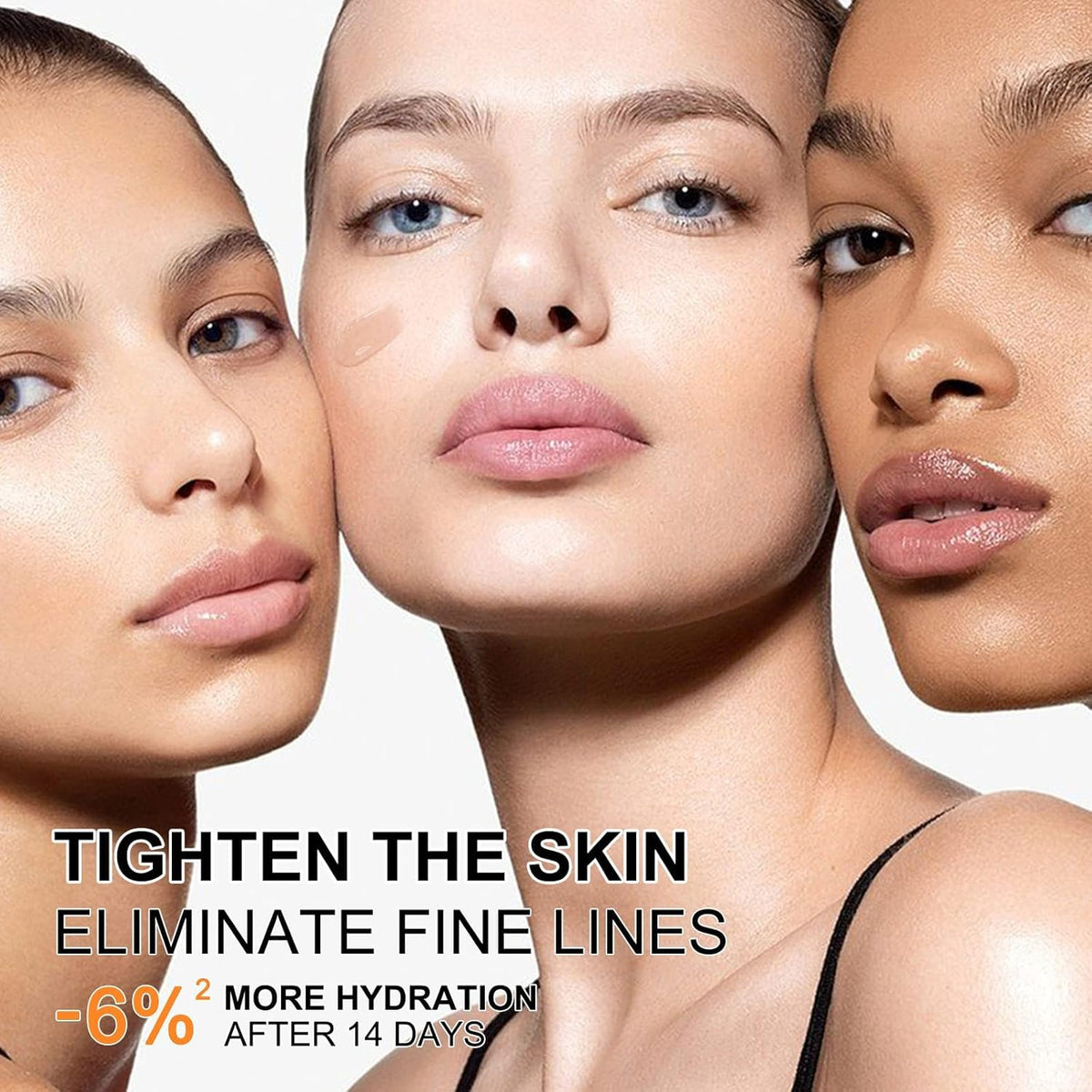 Applying ELBBUB serum to cheek illustrating smooth spread and hydration benefit