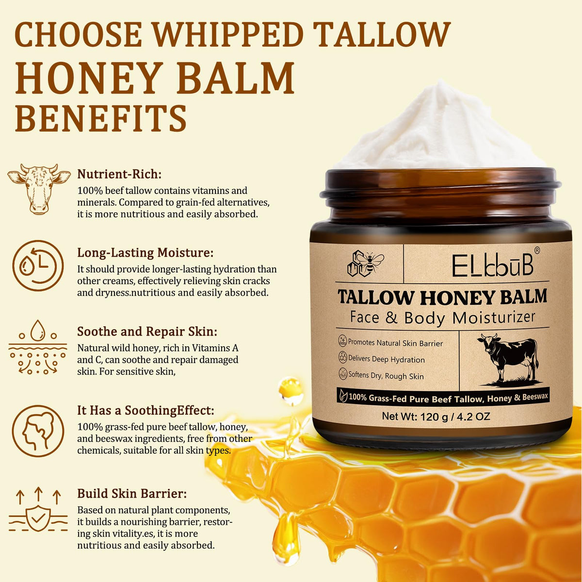 ELBBUB whipped tallow close-up texture highlighting smooth absorbency