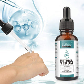 Model applying ELBBUB serum to cheek, showing simple morning or evening application