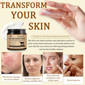 ELBBUB raw wild honey and beeswax ingredients highlighting natural nourishment