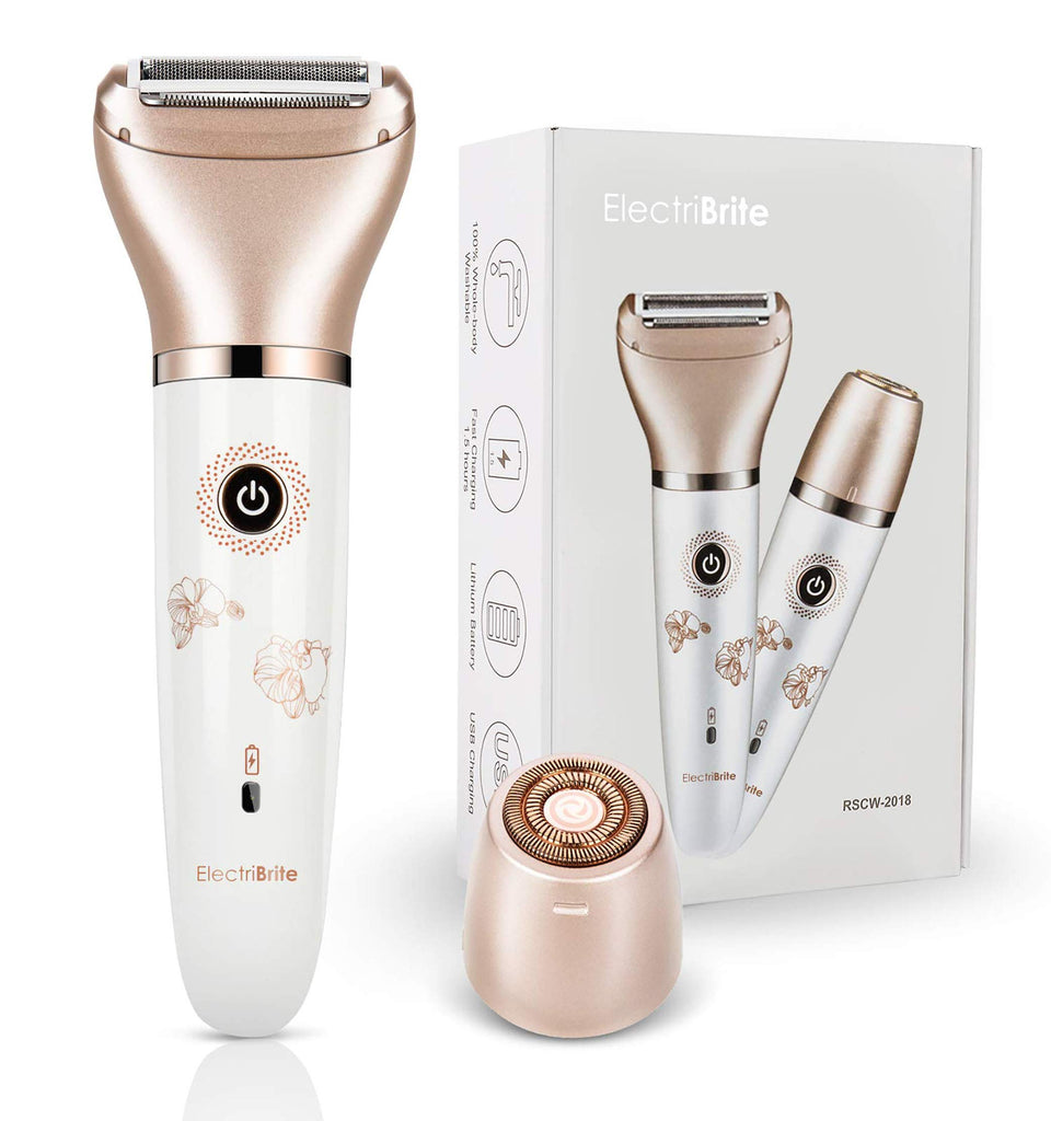 ElectriBrite front view showing compact shaver and ergonomic design benefit: easy grip