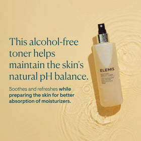ELEMIS close-up of toner liquid texture highlighting gentle formula