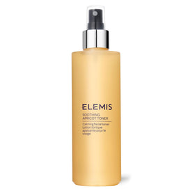 ELEMIS bottle front view showing calming apricot toner benefits