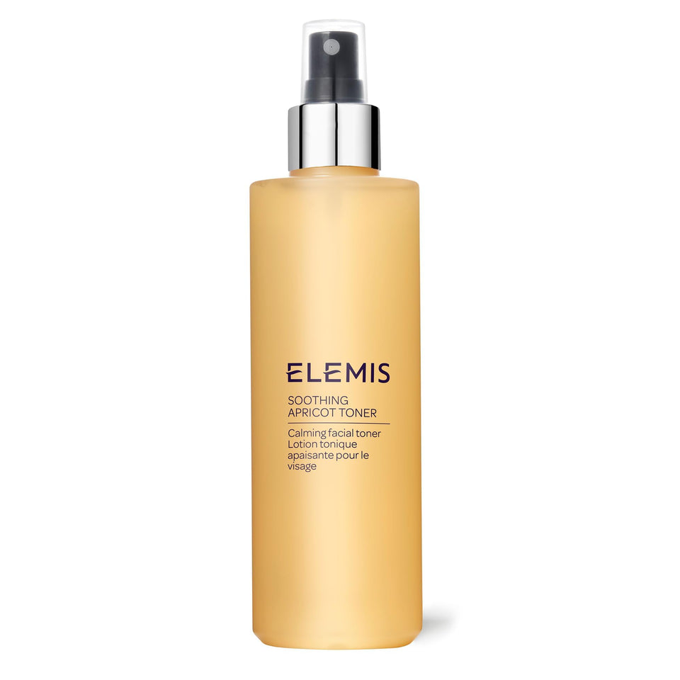 ELEMIS bottle front view showing calming apricot toner benefits