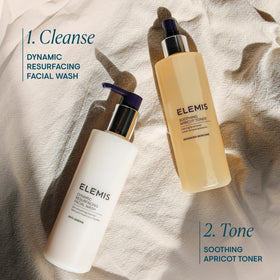 ELEMIS toner staged on a bathroom shelf for everyday convenience