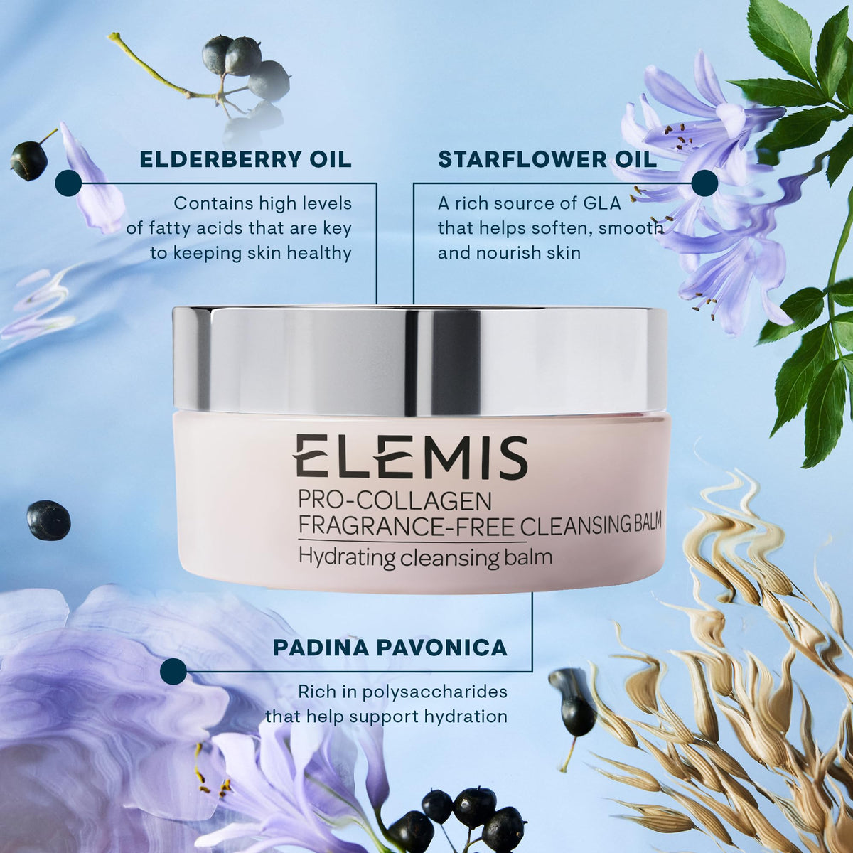 ELEMIS 100g jar next to ruler for size comparison benefit: shows travel-friendly size