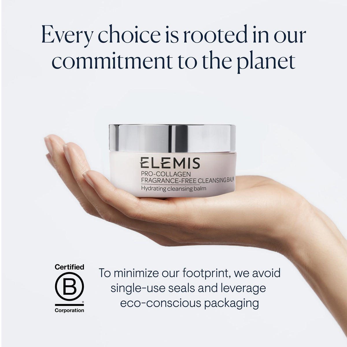 ELEMIS balm on bathroom counter in lifestyle scene benefit: integrates into routines