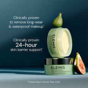ELEMIS balm warmed on fingers demonstrating easy melt and spread