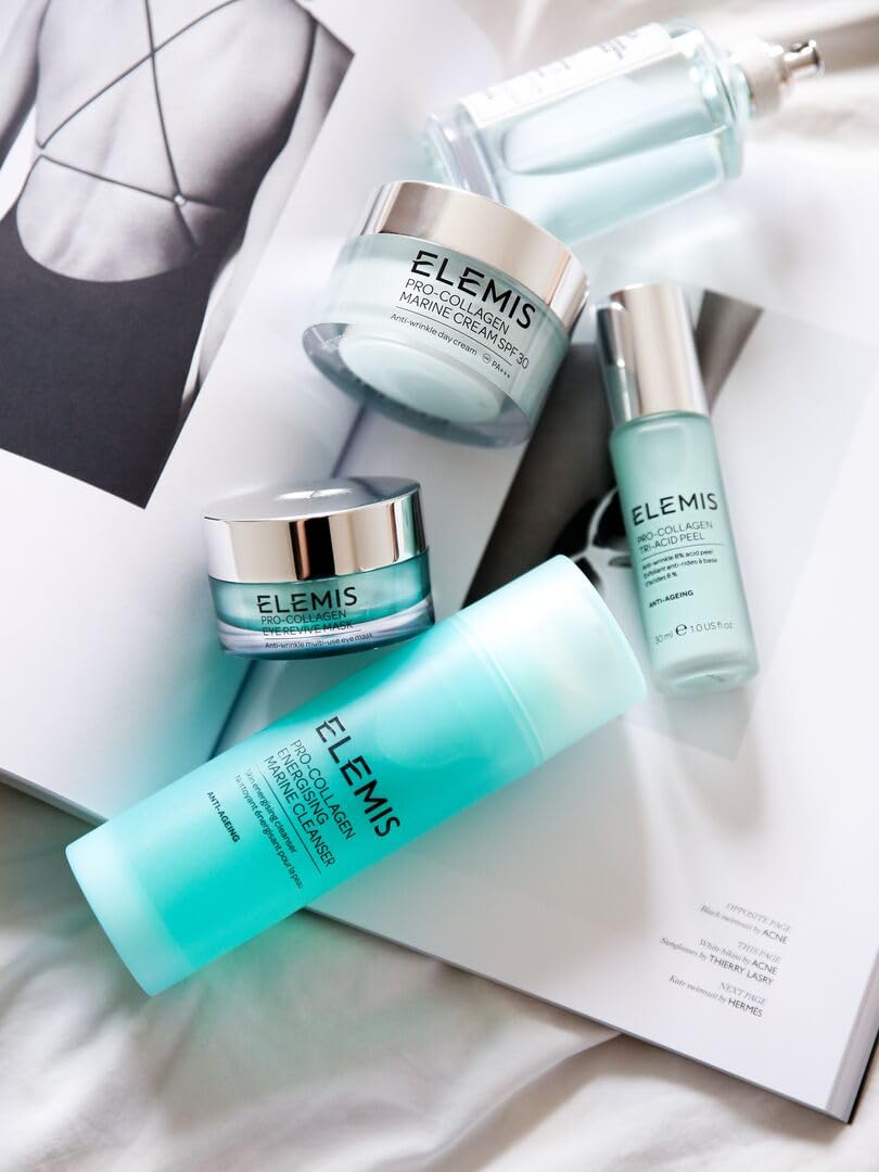 ELEMIS cleanser displayed in bathroom setting conveying refreshment and routine