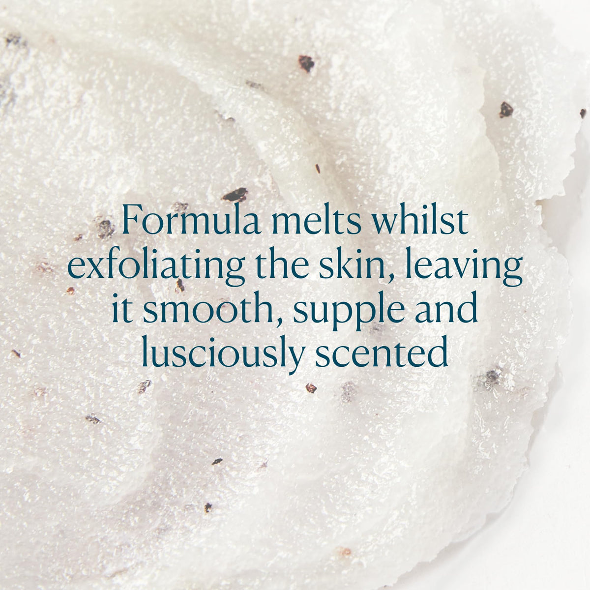 ELEMIS applying scrub to forearm demonstrating smooth buffing and immediate softness