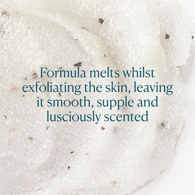 ELEMIS applying scrub to forearm demonstrating smooth buffing and immediate softness