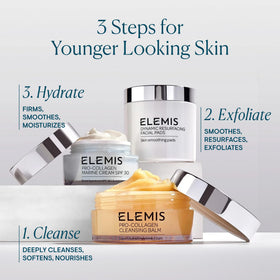 ELEMIS jar on bathroom vanity conveying a spa-like scent and ritual