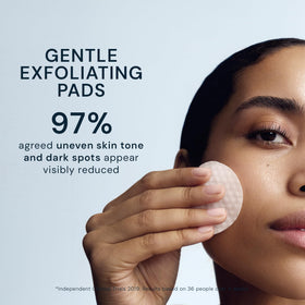 ELEMIS pad in hand demonstrating easy application and controlled exfoliation
