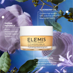 ELEMIS balm being wiped with a cloth showing gentle removal benefit
