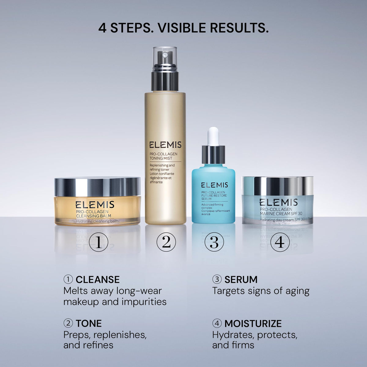ELEMIS product dampened on cotton pad for gentle toning and refined pore look