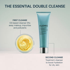 ELEMIS balm in bathroom setting suggesting a calming skincare ritual