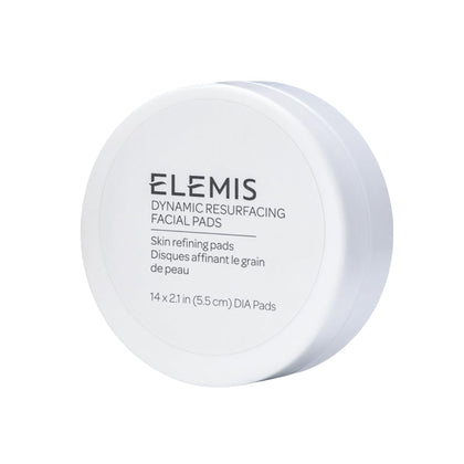 ELEMIS front packaging showing resurfacing pads and compact travel benefit