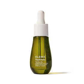 ELEMIS front packaging of Superfood Facial Oil showing sleek bottle and branding for hydration