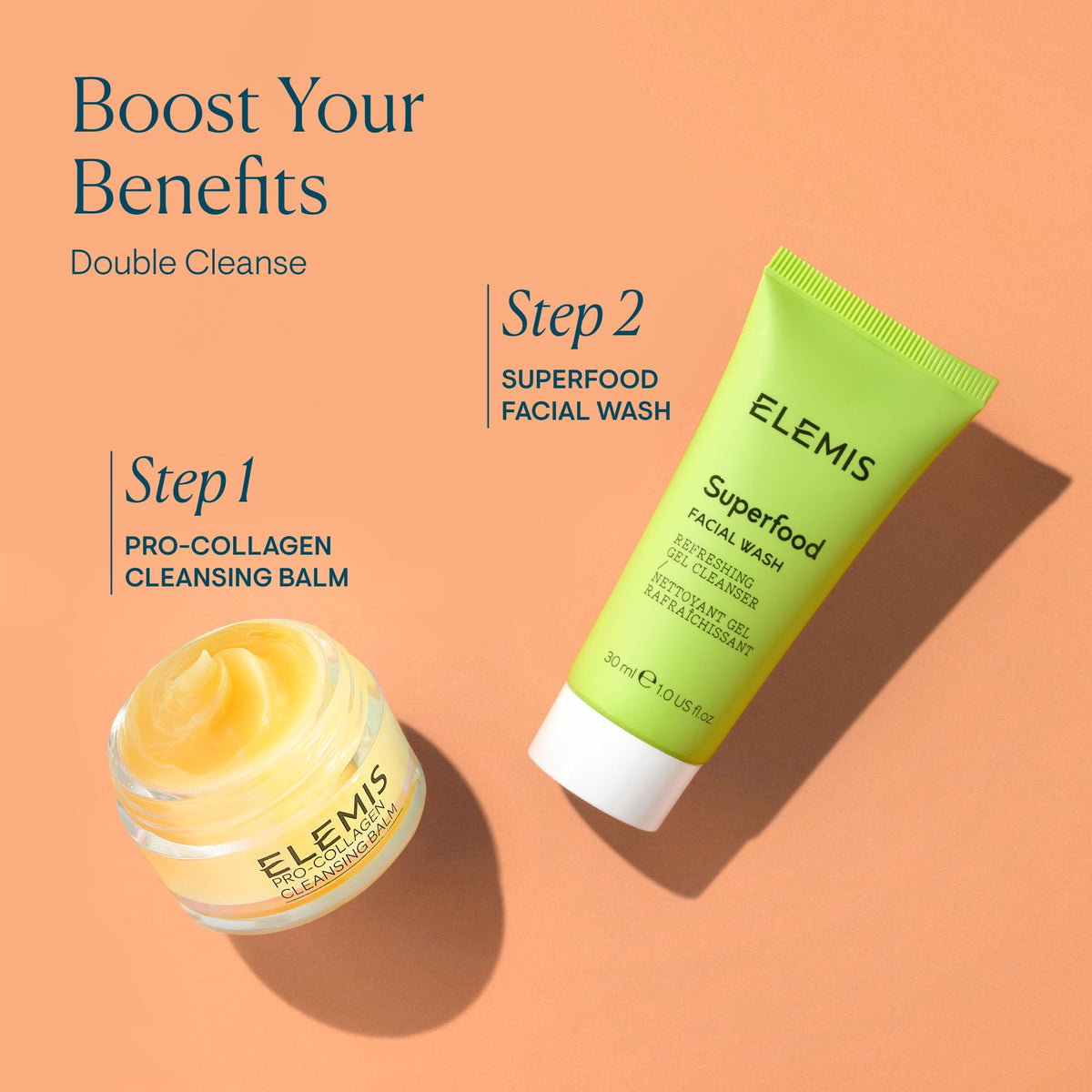 ELEMIS gel on fingertip illustrating easy application and gentle cleansing