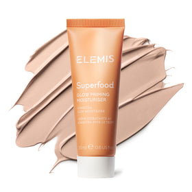 ELEMIS front packaging showing 20ml travel moisturizer and primer benefits