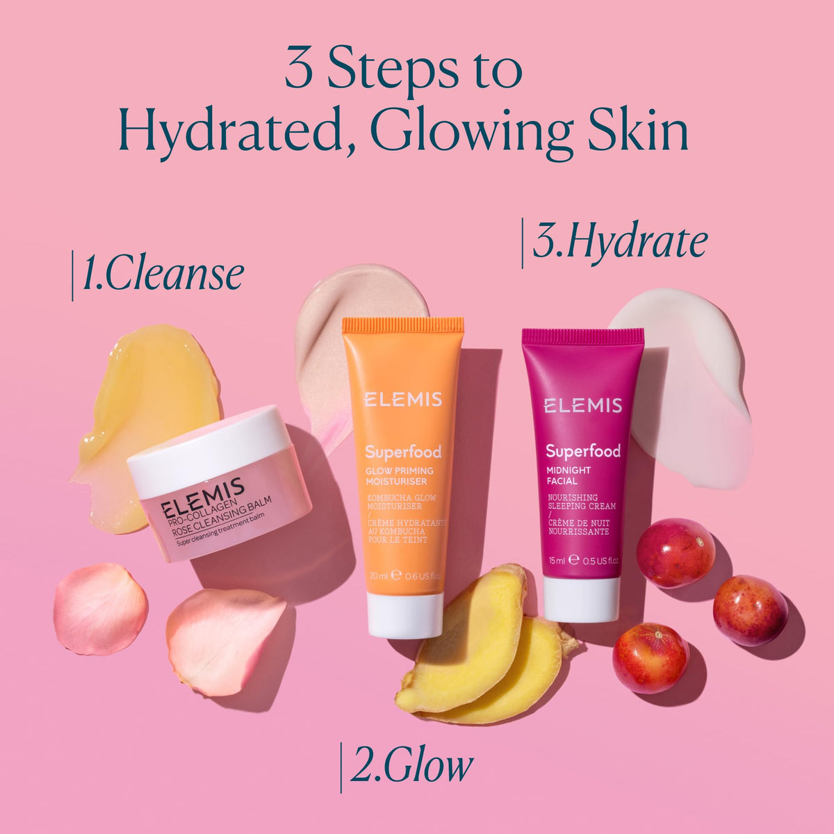 ELEMIS Camu Camu ingredient display highlighting antioxidant brightening benefits