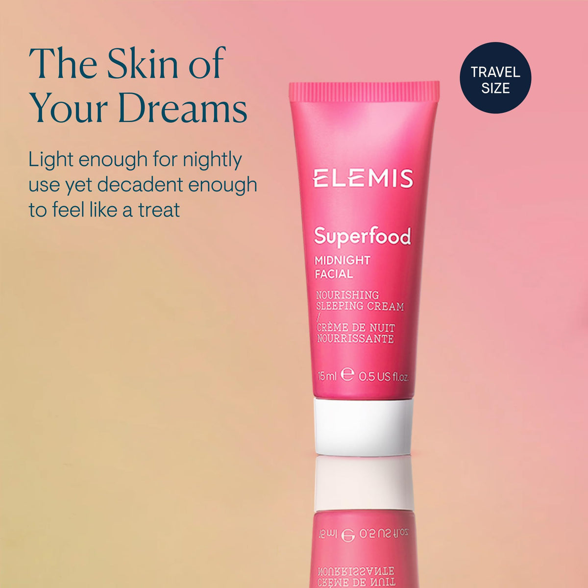ELEMIS 15ml jar held in hand illustrating travel-friendly size and portability benefits