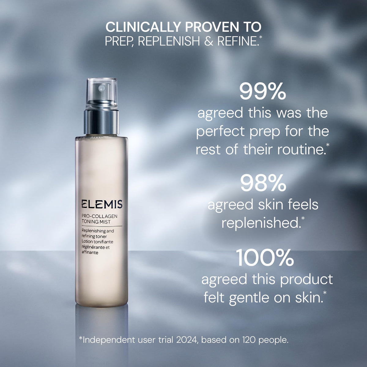 ELEMIS toning mist close-up droplet showcasing lightweight texture and quick absorption benefit