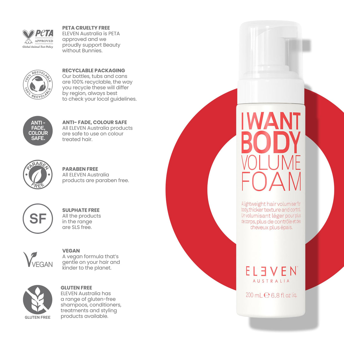 ELEVEN AUSTRALIA before and after hair demonstrating visible lift and fuller-looking hair