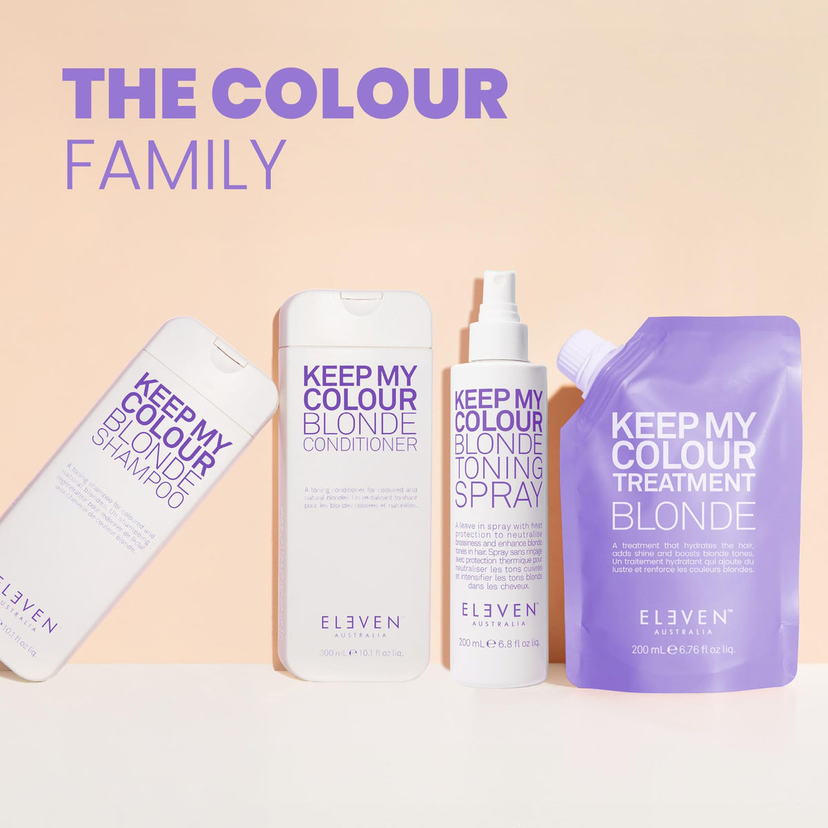 ELEVEN AUSTRALIA lifestyle image of cool-toned blonde hair after using the shampoo