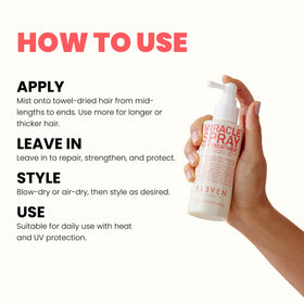 ELEVEN AUSTRALIA before and after hair demonstrating frizz control