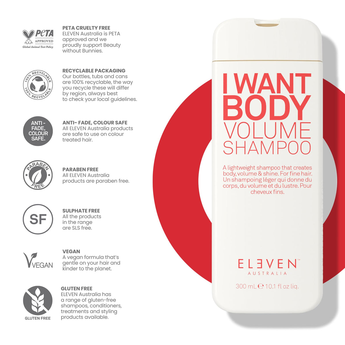 ELEVEN AUSTRALIA 10.1 fl oz size comparison for shelf and travel planning