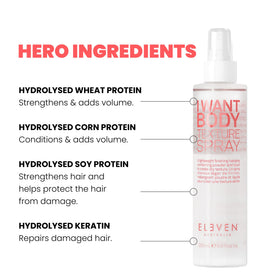ELEVEN AUSTRALIA product being applied to hair showing visible matte texture and lift