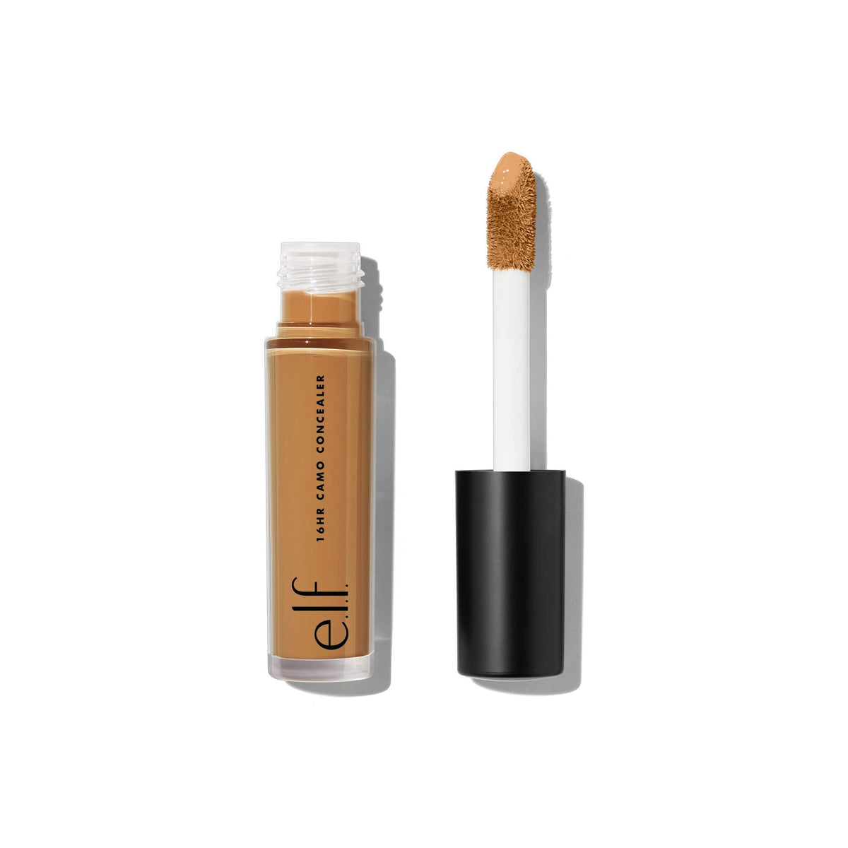 e.l.f. concealer front packaging showing shade Deep Olive and product name, clear identification benefit