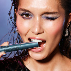 e.l.f. Big Mood mascara applied on model highlighting lifted voluminous lashes for all‑day wear