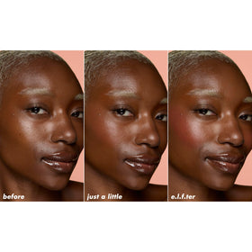 e.l.f. application on cheek demonstrating smooth glide and instant color payoff