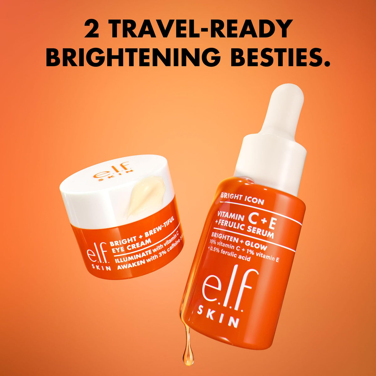 e.l.f. Bright + Brew-tiful eye cream tube close-up highlighting application tip