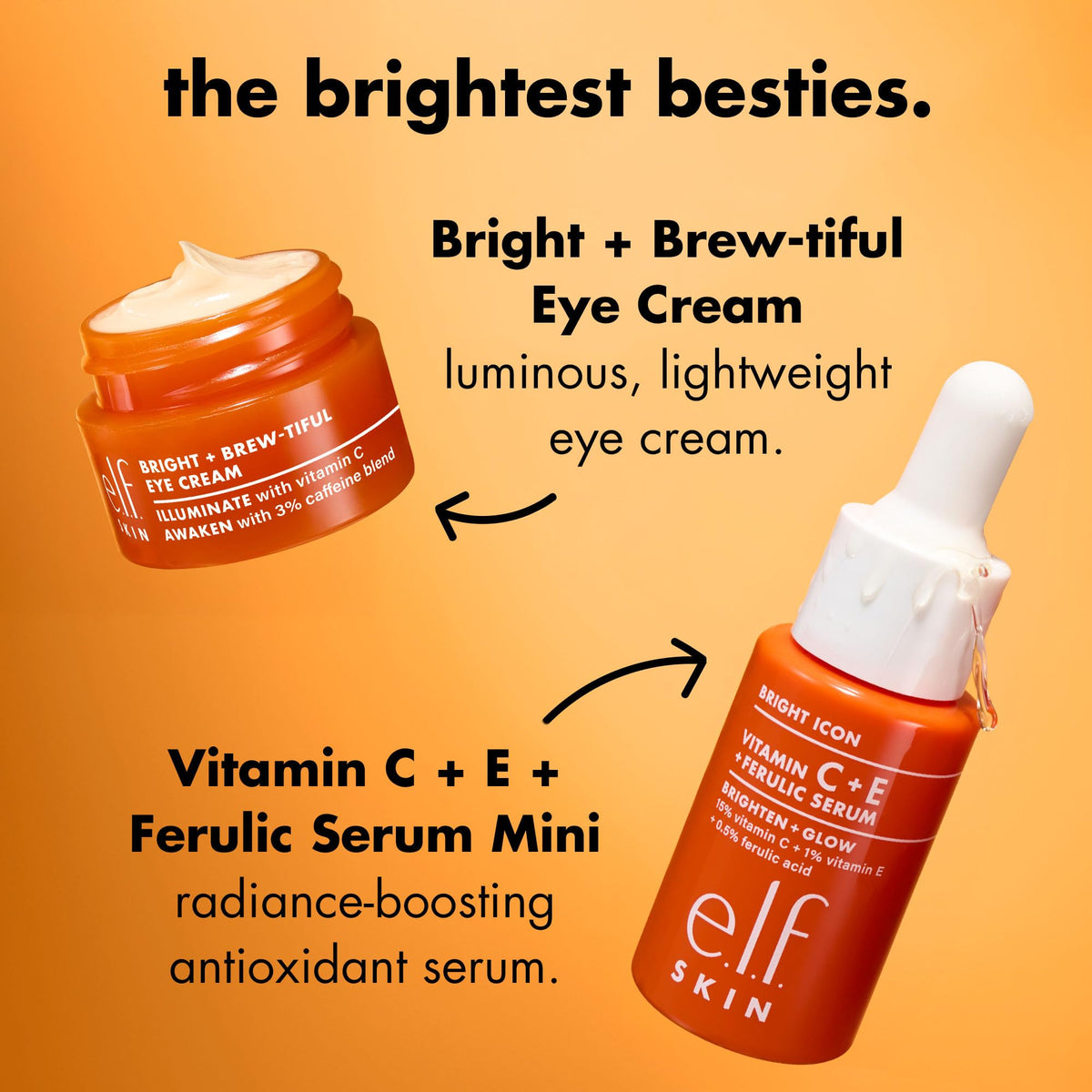 e.l.f. Bright Icon serum dropper dispensing texture for fast absorption benefit